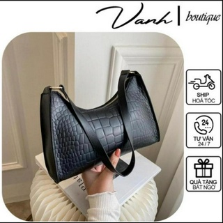 Túi cầm tay khoác vai dập vân rắn