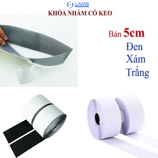 Miếng dán xé có keo bản 5cm (velcro tape/ khóa nhám)(1 set)