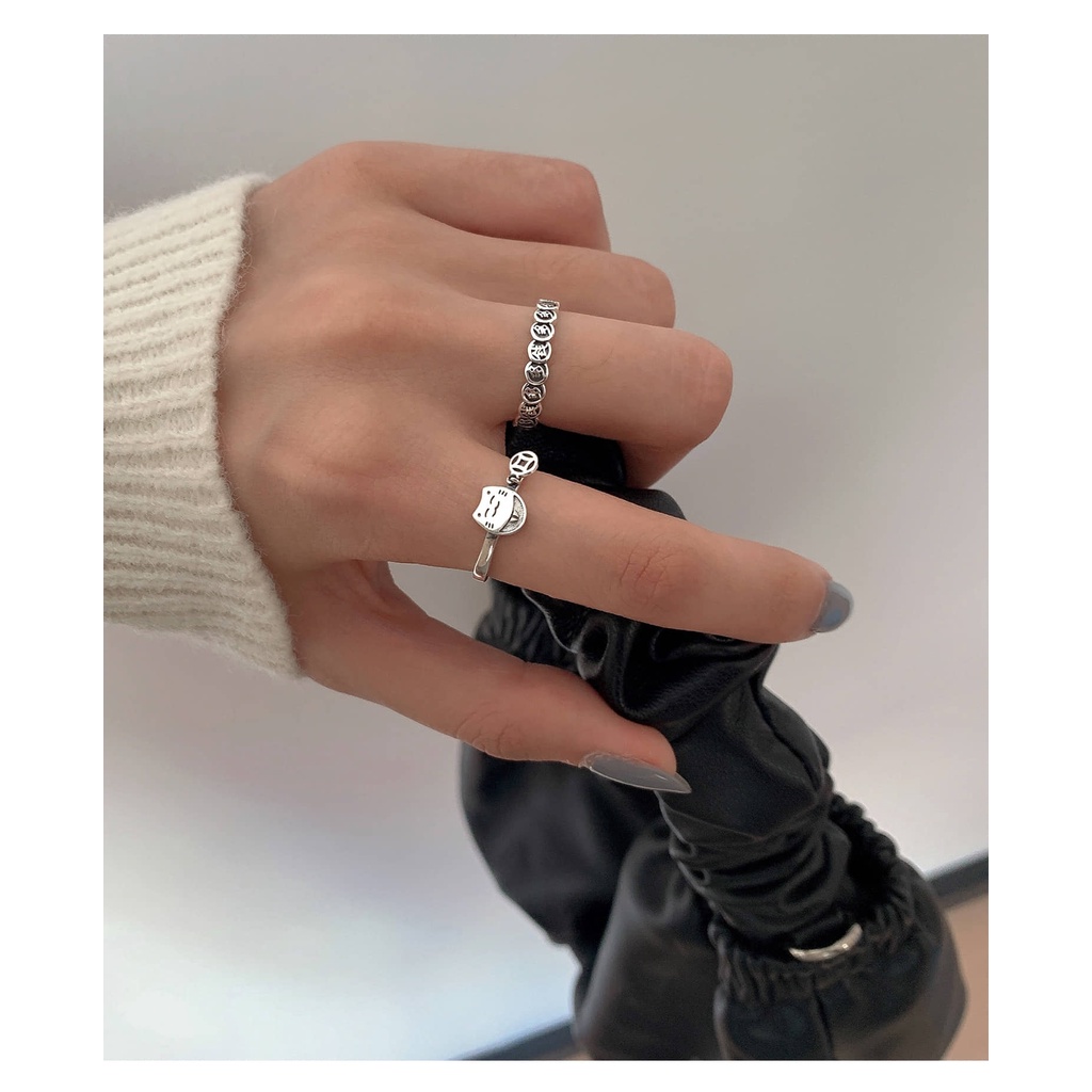 COMBO 2 NHẪN MÈO THẦN TÀI MAY MẮN - S925