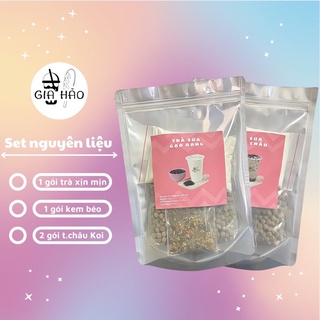 SET NGUYÊN LIỆU TRÀ SỮA TRÂN CHÂU HOÀNG KIM [KOI THÉ] PHÚC LONG-GẠO RANG ĐẬU BIẾC -THÁI XANH-THÁI ĐỎ