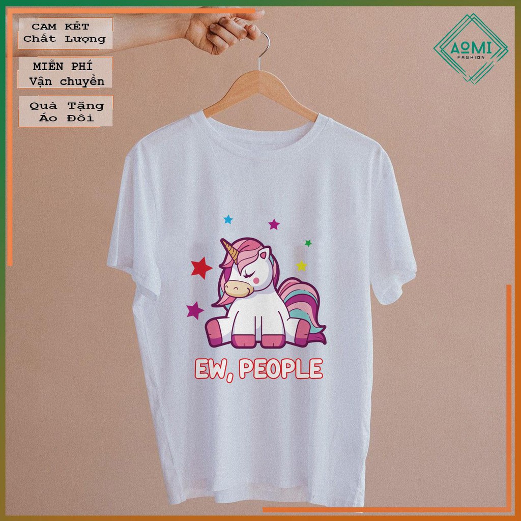 ÁO THUN AOMIVN EW PEOPLE Sad Introvert Unicorn-01TS0_11TAY LỠ CÁ TÍNH PHÔNG IN PHONG CÁCH HÀN QUỐC AOMI DU LỊCH