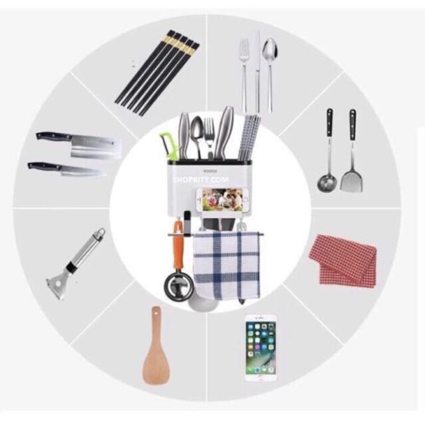 ( hàng loại 1) Hộp cắm đũa thìa, đồ dùng nhà bếp ECOCO 1801