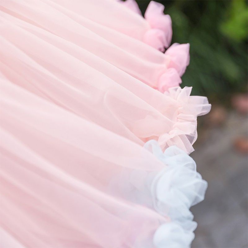 ✿ Chân Váy Xòe Tutu Vải Tuyn Lưng Thun Màu Cầu Vồng Phong Cách Lolita Dành Cho Nữ