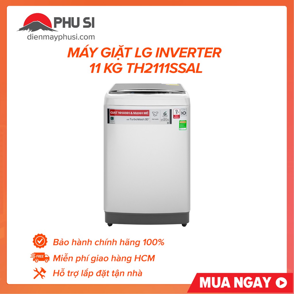 MiỄN PHÍ CÔNG LẮP ĐẶT - TH2111SSAL - Máy giặt LG TH2111SSAL, 11kg, Inverter