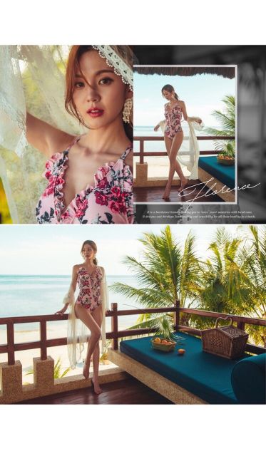 Bikini liền thân hoạ tiết hoa