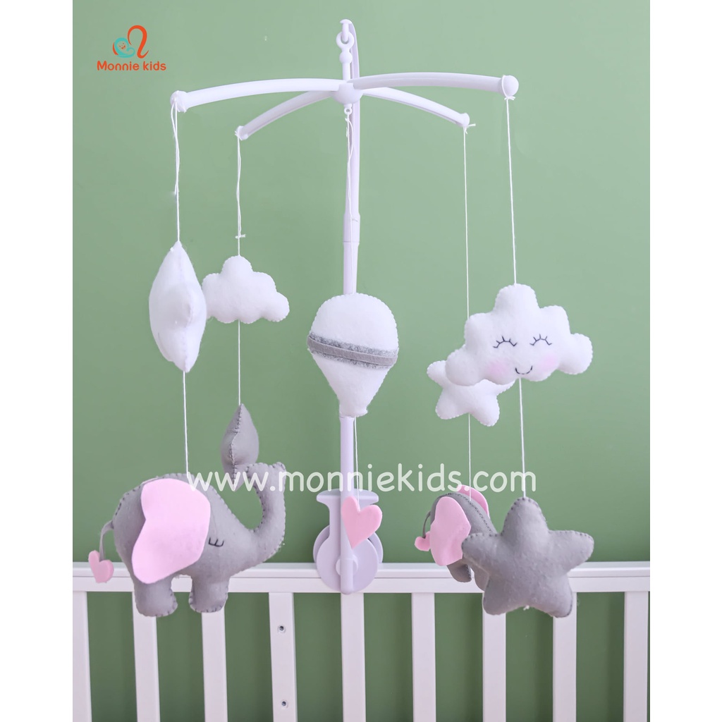 Đồ chơi treo nôi cũi cho bé Handmade, treo nôi kích thích thị giác cho trẻ - Monnie Kids