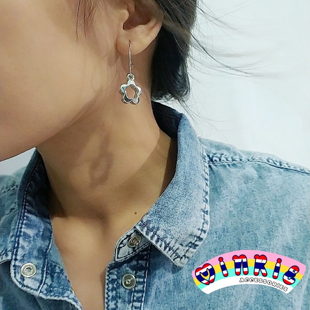 Bông tai nữ khuyên tròn mạ trắng bạc thời trang phù hợp mọi phong cách