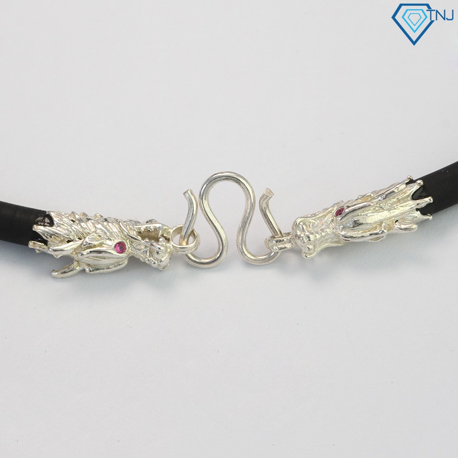 Dây da nam bọc bạc đầu rồng DCK0023 Trang Sức TNJ