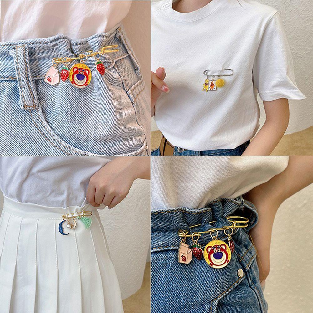 MXGOODS Trâm Cài Áo Hình Cô Gái Và Hoa / Mặt Trăng / Mèo / D