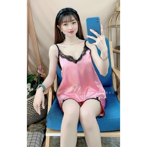 Đồ Ngủ Sexy- Bộ Ngủ Sexy Nữ Phối Ren Lưng( ảnh và video thật)