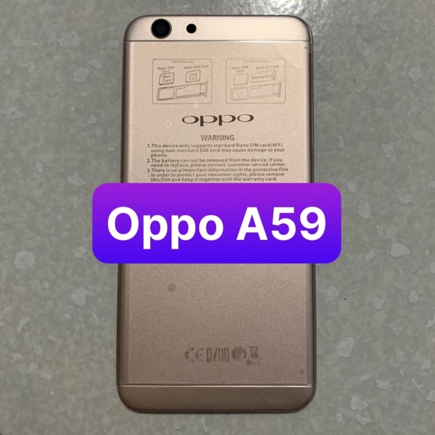 loại zin bộ vỏ oppo A59 / F1S - gồm lưng vỏ,xương,phím,kính camera
