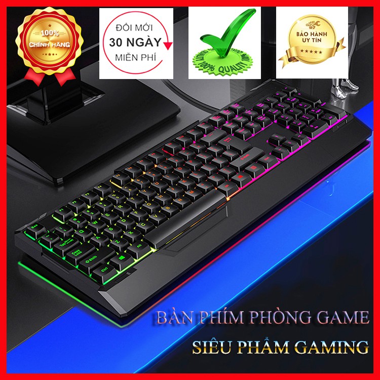 Bàn phím Gaming SRR siêu chất, led 7 màu cực đẹp, phím nhạy có thể chơi mọi tựa game, làm việc văn phòng. BH 6 tháng