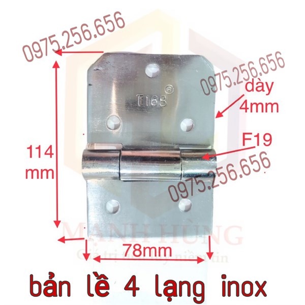Bản lề 4 lạng inox phụ tùng ô tô xe tải bản lề của xe inox chống rỉ sét