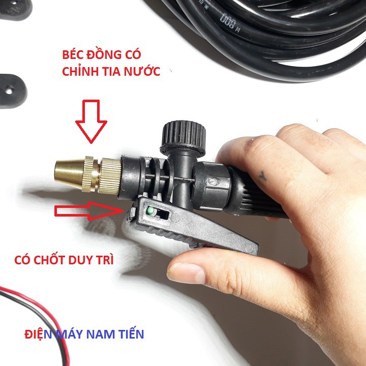 máy rửa xe mini - bộ máy bơm rửa xe tăng áp lực nước mini