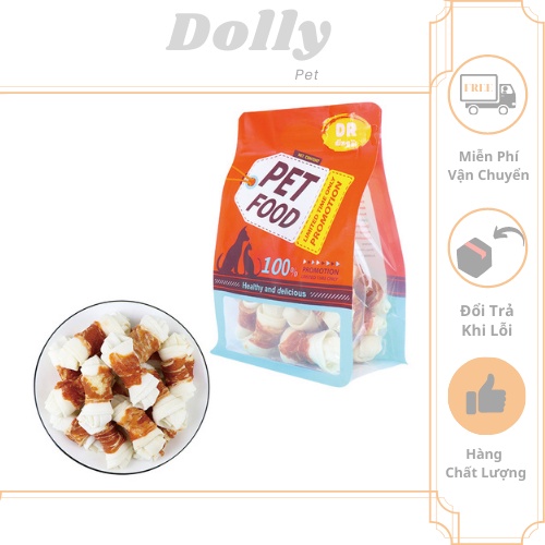 Xương Da Bò Cuộn Thịt Bò Sấy Cho Chó (100gr)