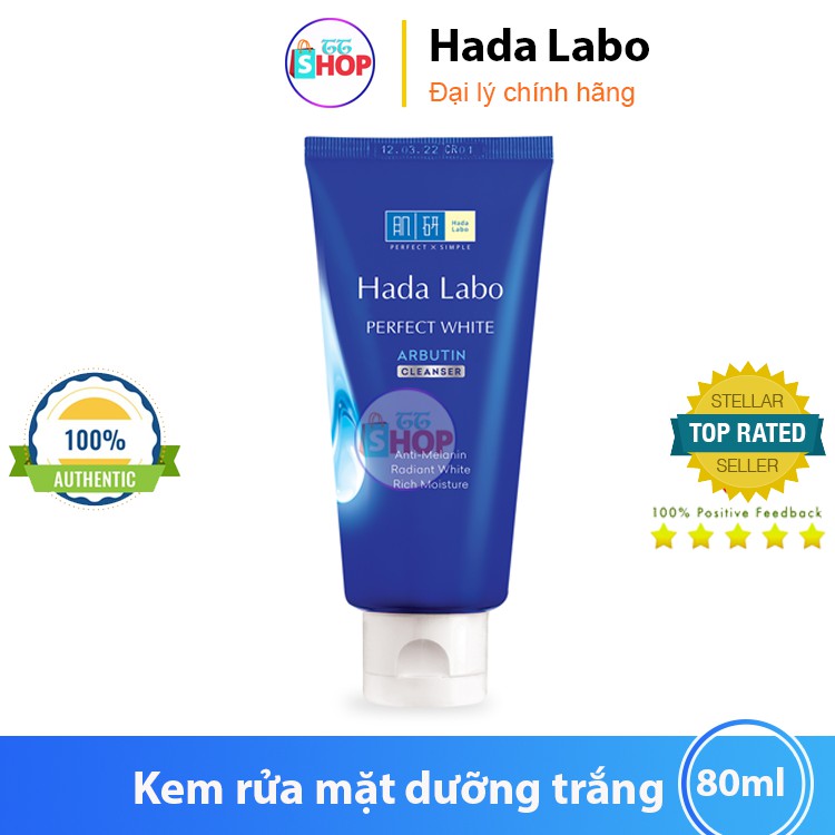 Kem rửa mặt dưỡng trắng Hada Labo Perfect White Cleanser 80g sữa rửa mặt Hada Labo