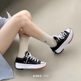 Giầy sneaker cv run star hike đen trắng thấp cổ cá tính