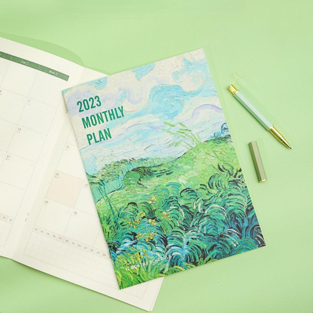 Sổ Tay Ghi Chú Lên Kế Hoạch Hàng Tháng Vẽ Tranh Sơn Dầu Sáng Tạo PEWANY 2023
