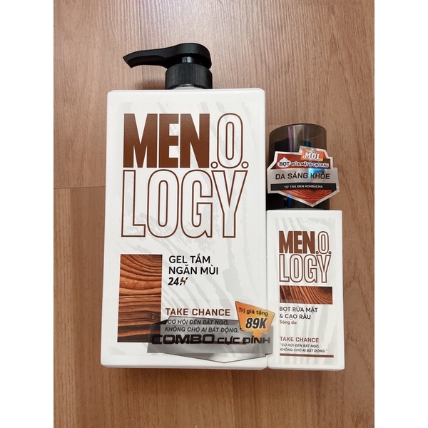 Combo Gel tắm nam MEN.O.LOGY ngăn mùi 24h 630ml và Bọt rửa mặt cạo râu 100ml