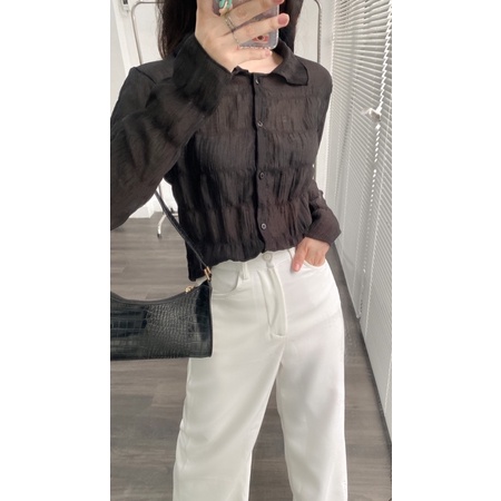 Quần tây dài đen túi hàm ếch POLLY PANTS