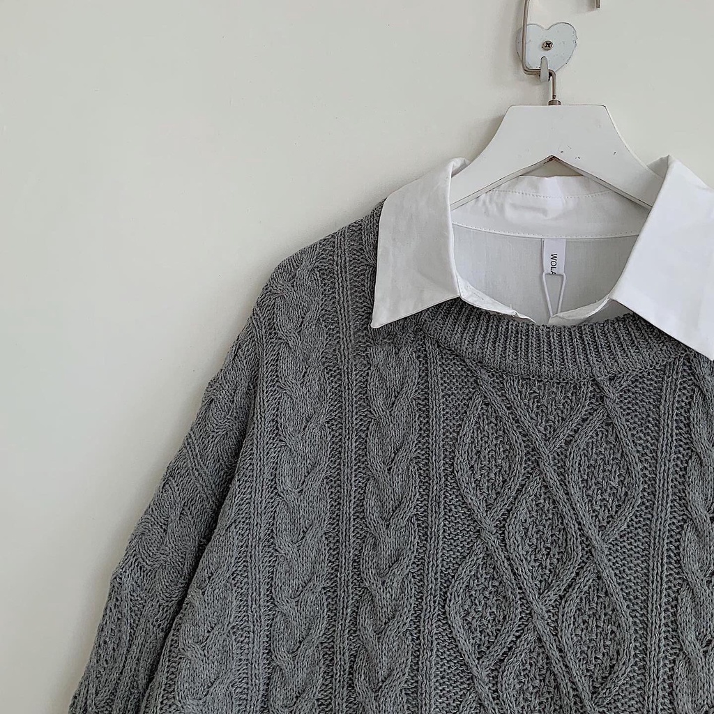 Áo Len Tay Dài JEM CLOSET Style Hàn Form Rộng VINY Nhiều Màu Phối Đồ Siêu Dễ Thương 1851