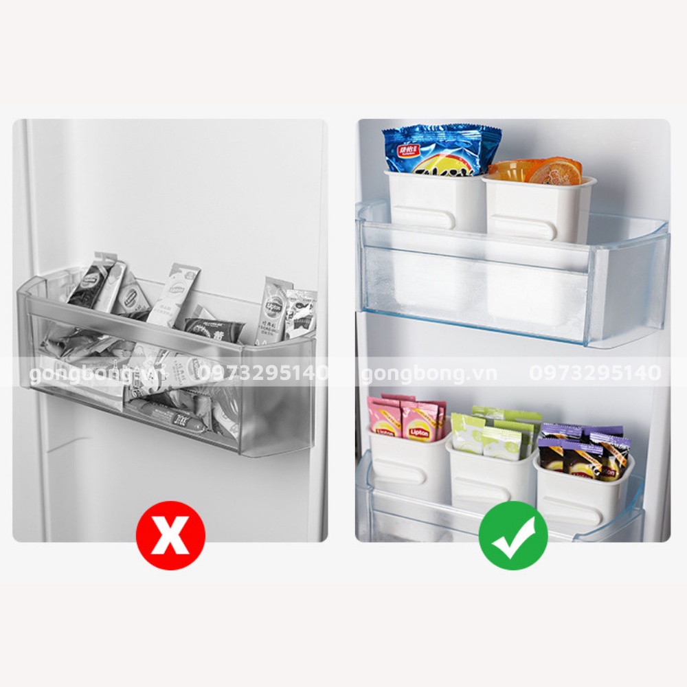 Hộp nhựa đựng đồ cạnh tủ lạnh đa năng không nắp tiện dụng giúp sắp xếp gọn gàng ngăn nắp