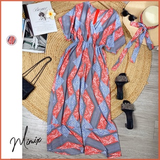 Jumpsuit thổ cẩm MIMIX đồ bay áo liền quần dài 132cm tay cánh dơi đẳng cấp MO9185