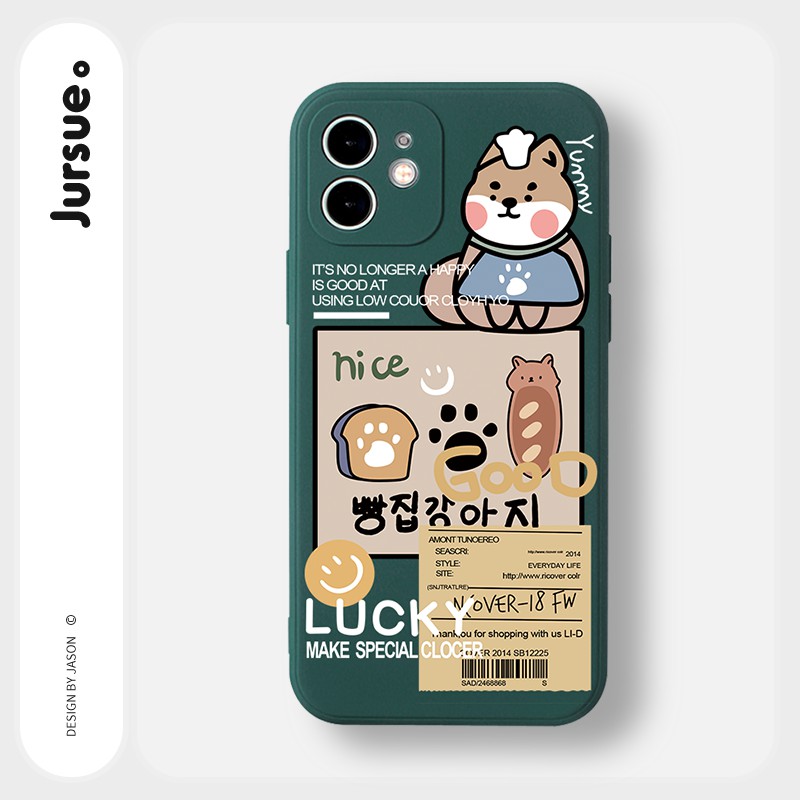 Ốp lưng JURSUE chống bẩn hoạt hình dễ thương đẹp cho iPhone 13 12 11 Pro Max SE 2020 X XR XS ip 8 7 6 6S Plus kute Y366