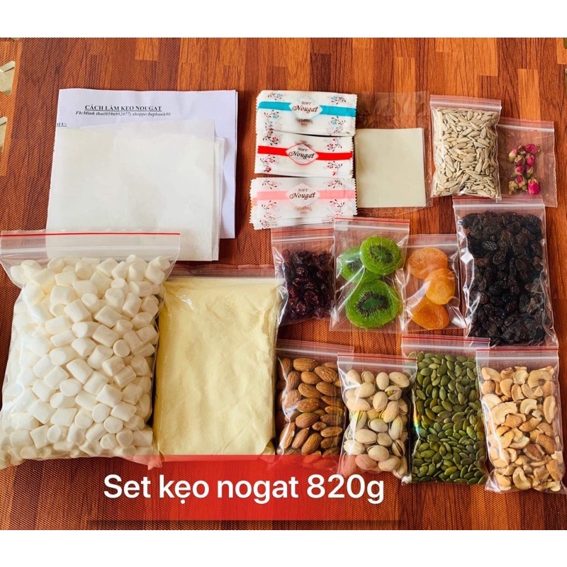 Nguyên liệu làm kẹo hạnh phúc- Kẹo nougat tự chọn