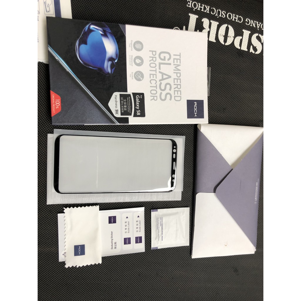 [HÀNG CHÍNH HÃNG] Kính Cường Lực Full Keo UV Samsung Galaxy S8 Hàng ROCK 9H Full Màn Hình Cong