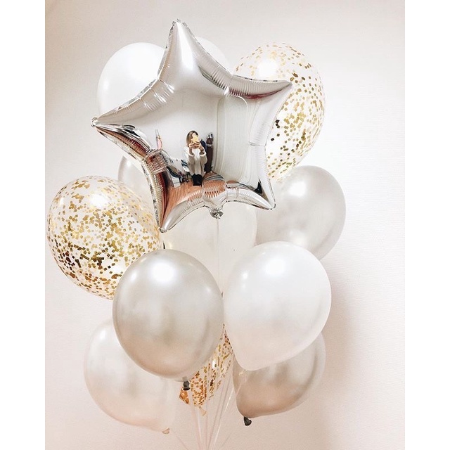 Bộ Bóng Bay Chữ Happy Birthday Trang Trí Sinh Nhật SP07 Tông Màu Hồng Gold Đủ Phụ Kiện