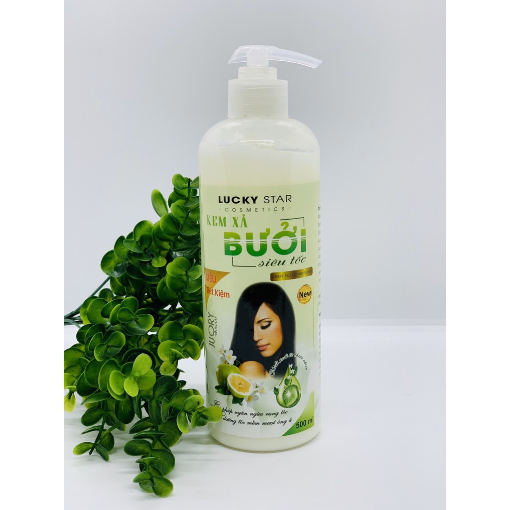 COMBO Dầu Gội + Kem Xả Tinh Dầu Bưởi Lucky Star 500ml x 2 chai