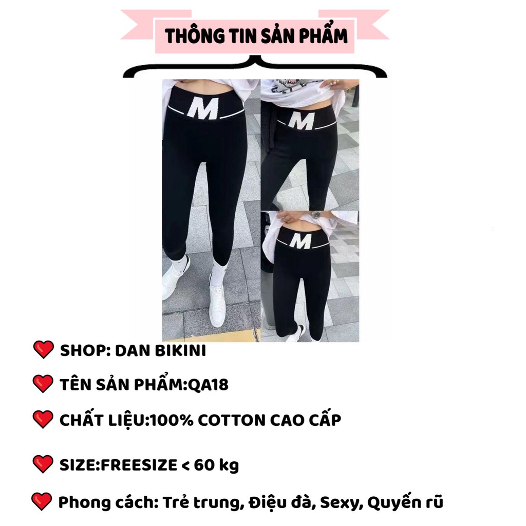 Quần Legging Nữ ❤️FREESHIP❤️ Quần legging len tăm cạp cao chữ M mã QA18