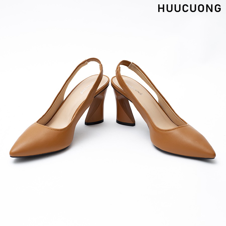 Giày Mũi Nhọn Sandal Nữ Cao Gót 7cm HUUCUONG Thời Trang Mũi Nhọn Phối Dây Hở Gót - CG33