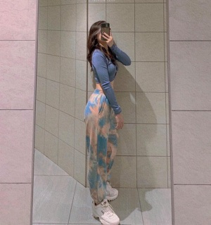 Set áo croptop mix quần loang