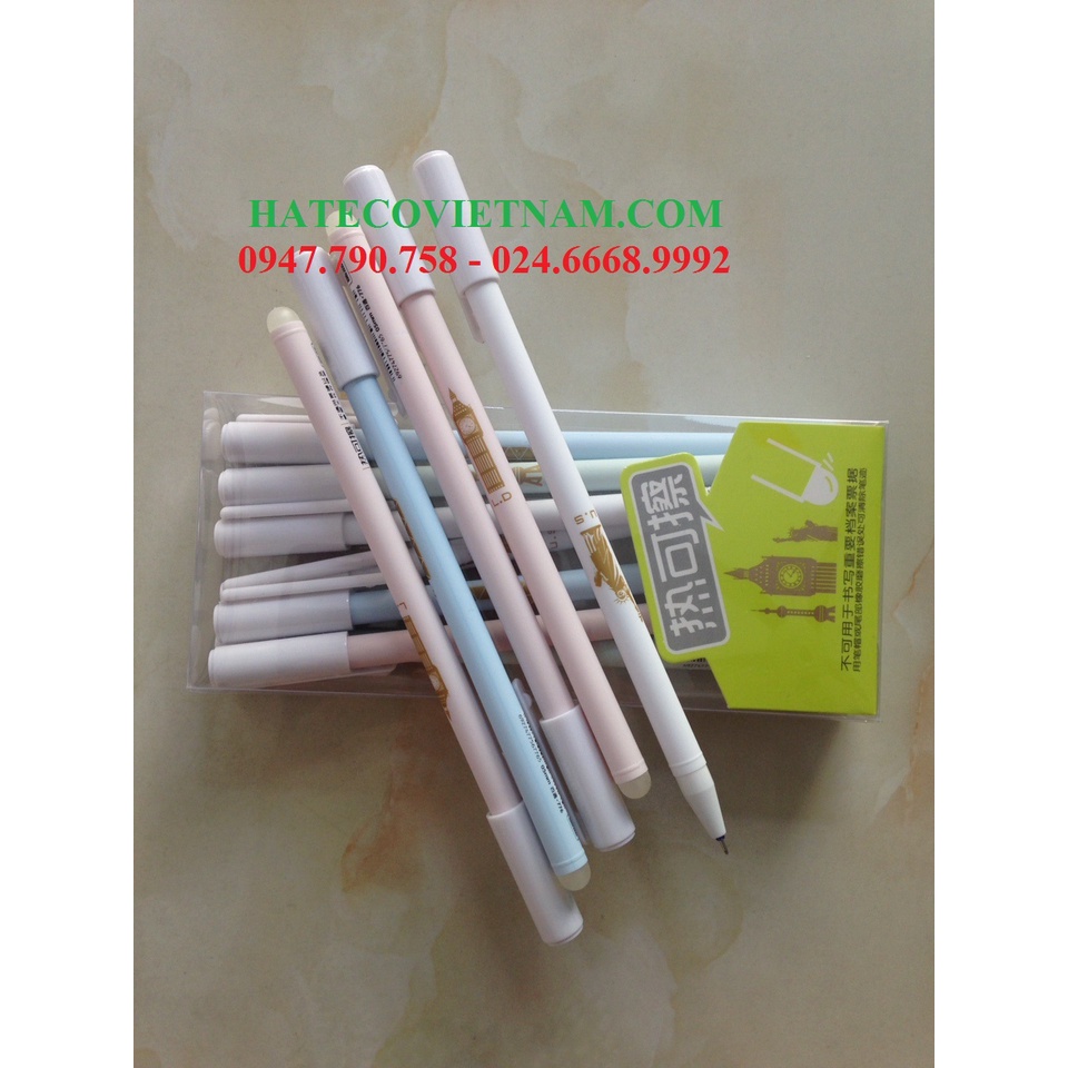 Hộp 12 chiếc Bút gel nước tẩy xoá được MÀU XANH nét 0.5 - Bút thần kỳ