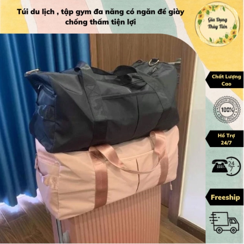 Túi du lịch , tập gym đa năng có ngăn để giày chống thấm tiện lợi 45x28x22cm