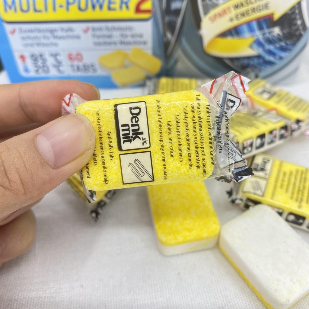 Viên tẩy lồng giặt Denkmit - Hàng Đức - Làm sạch lồng giặt - Khử mùi hôi - giúp quần áo thơm tho - Giá 1 viên