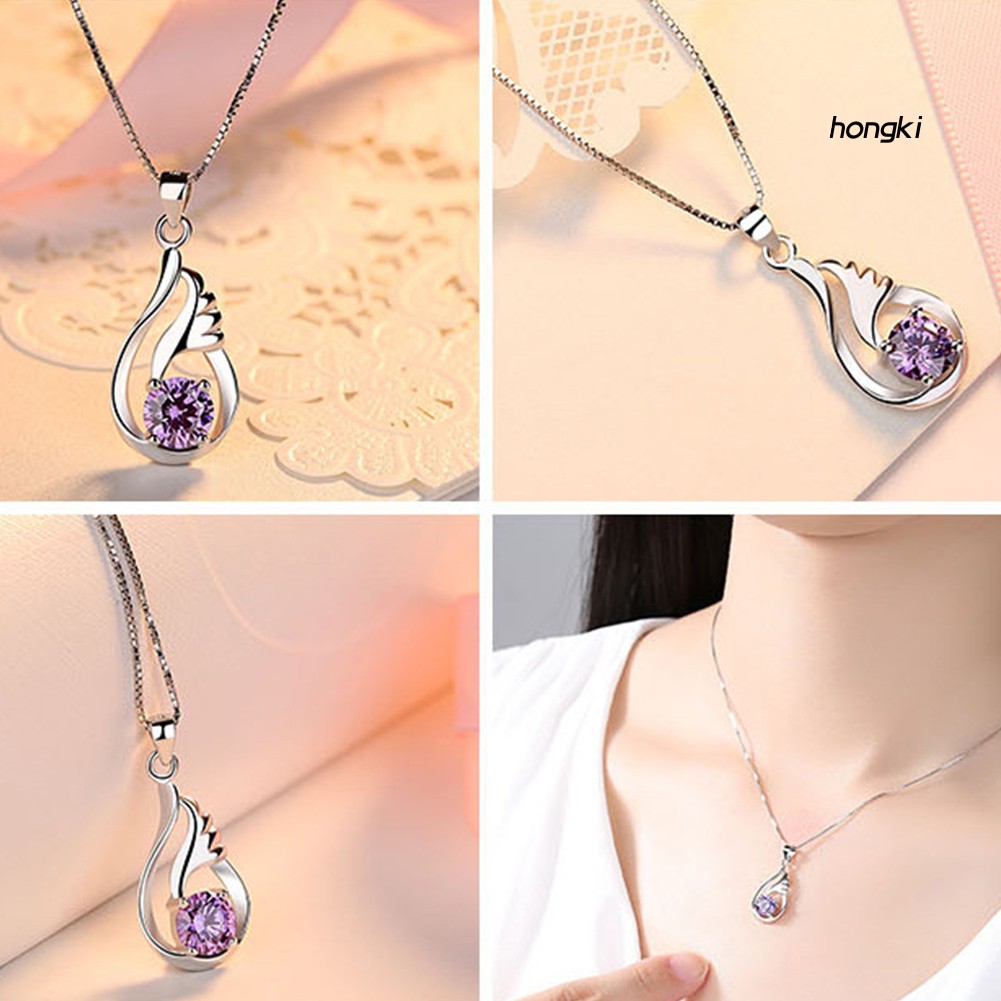 (Hàng Mới Về) vòng cổ Mặt Hình Đôi Cánh Thiên Thần Đính Đá Zircon Thời Trang Cho Nữ