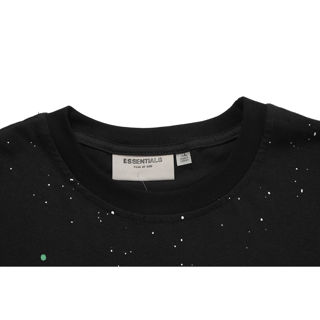 FEAR OF GOD FOG Duplex ESSENTIALS splash ink letter graffiti loose high street trend short-sleeved T-shirt