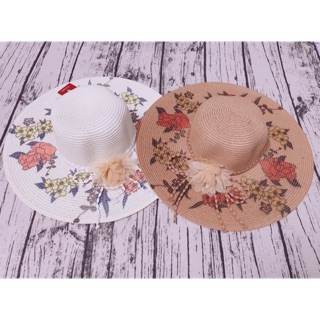 Nón cói vành rộng vẽ hoa siêu đẹp (nhiều màu)