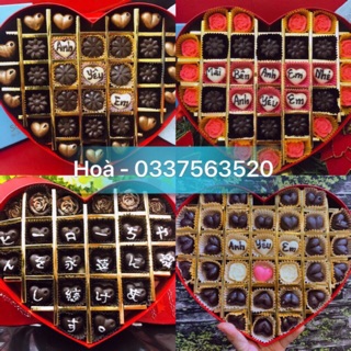 Socola Valentine Handmade 27 ngăn, viết chữ theo yêu cầu