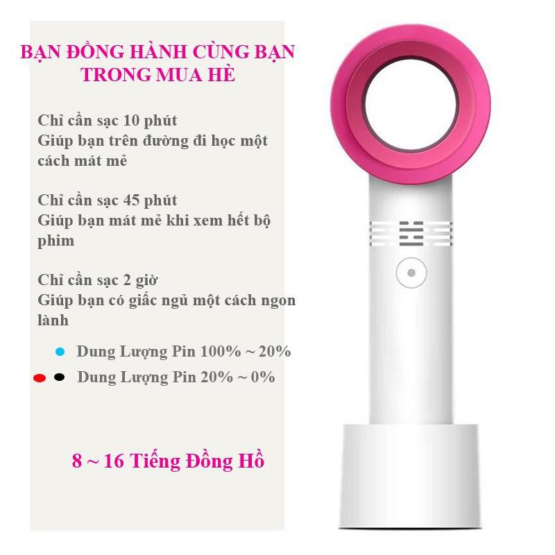 Quạt mini tích điện cầm tay có đế để bàn 3 tốc độ gió - Quạt thế hệ mới không cánh