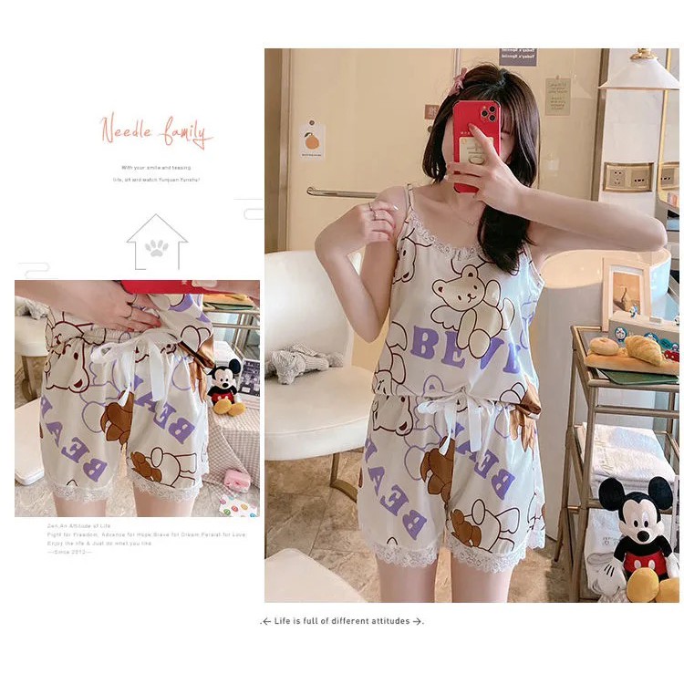 Bộ đồ ngủ nữ mặc nhà co giãn và mềm mại chất lượng cao đồ bộ đồ mặc nhà | BigBuy360 - bigbuy360.vn