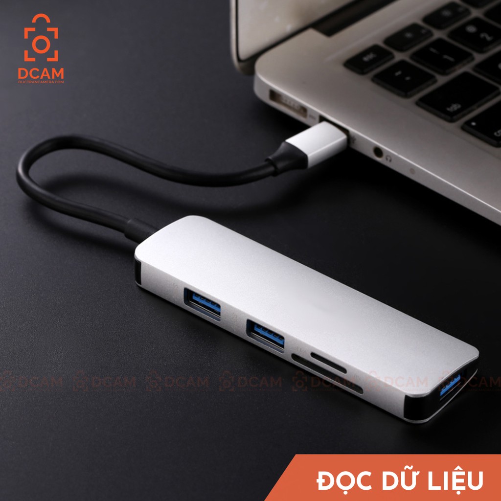 Hub chia Type C - Cổng chuyển đổi HUB USB Type-C to USB 3.0, SD, TF dùng cho điện thoại Android, Laptop, Macbook