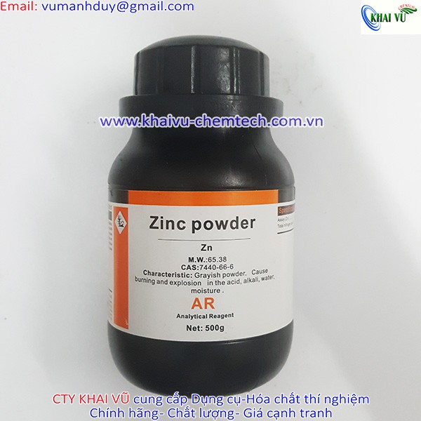 Kẽm bột zinc powder chai 500g Zn TINH KHIẾT CAS 7440-66-6