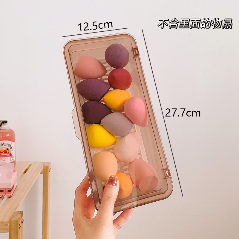 Hộp đựng đồ trang điểm, cọ trang điểm, bông phấn, đồ dùng cá nhân 2 lớp tiện lợi, sạch sẽ