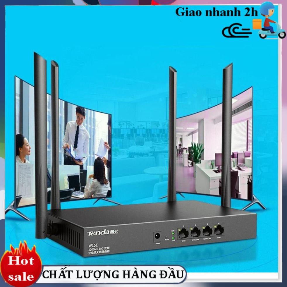 Xả kho sập sàn  Bộ Phát WIFI Tenda W15e Ac1200mps Mạng Doanh Nghiệp 50 User cực mạnh  bảo hành uy tín