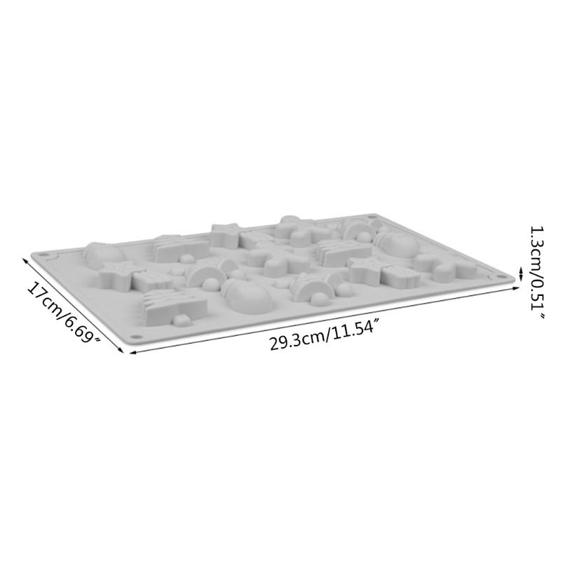 1 Khuôn Làm Bánh Bằng Silicone Hình Nguyên Tố Giáng Sinh 3D