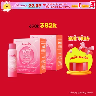 Combo 2 hộp 6 chai nước uống Collagen Vitamin C sáng da InnerB Glowshot (50ml x 6)